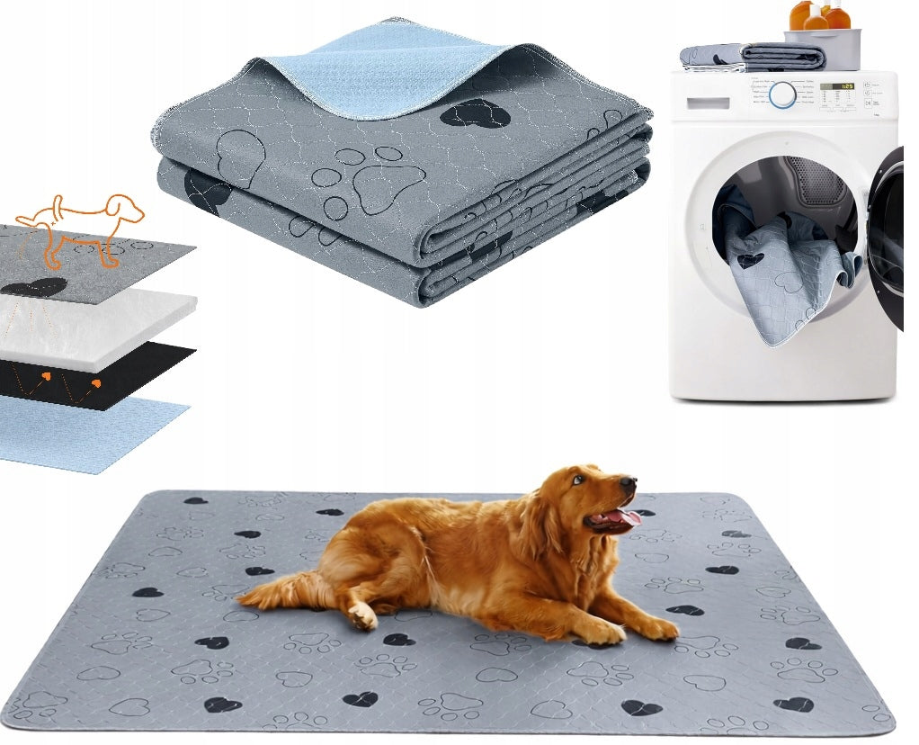 REUSABLE SUPER ABSORBENT DOG MAT 183 x 183cm 2PCS XXXL NON-SLIP