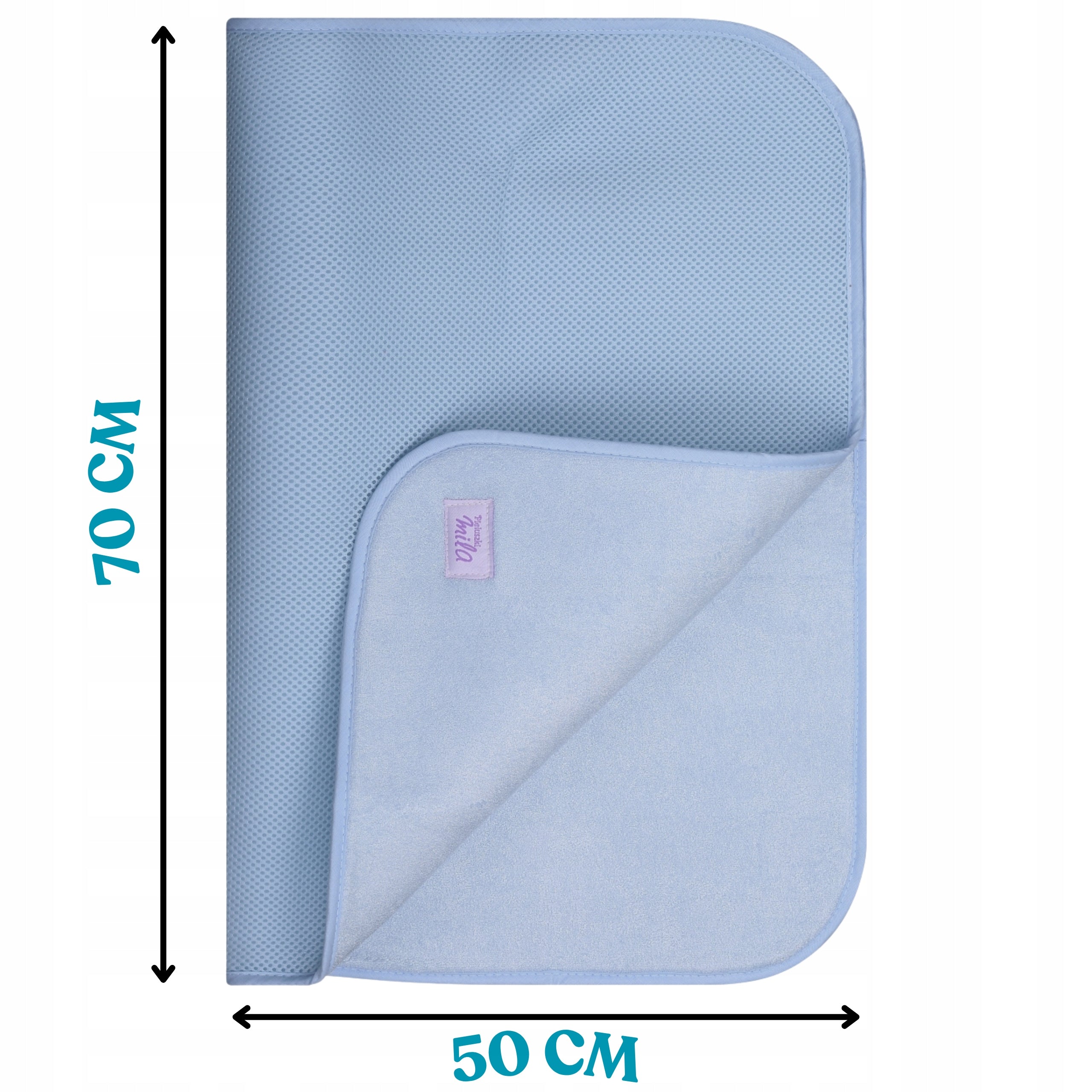 REUSABLE changing mat 50x70 soft backing for boy BLUE Manufacturer code P101