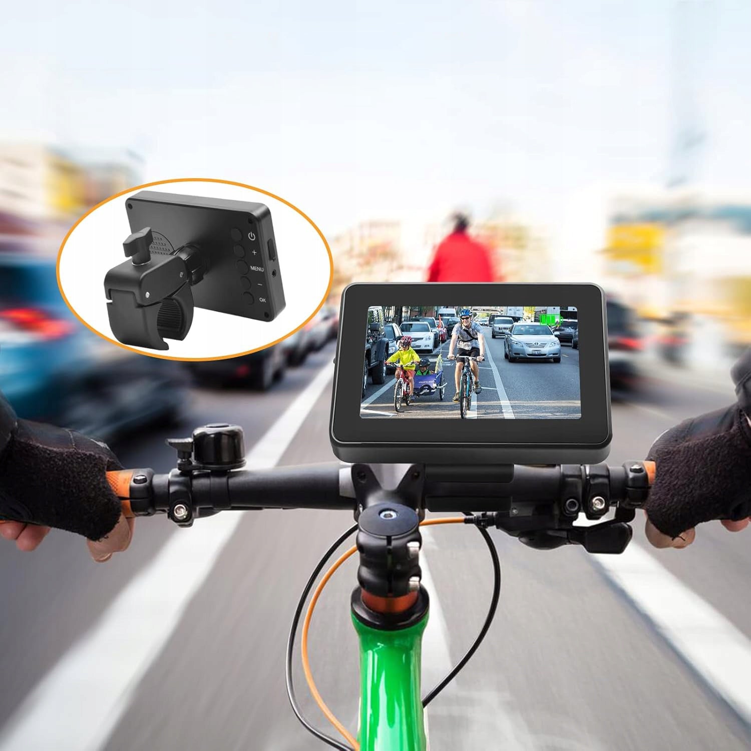 REVERSE BICYCLE CAMERA WITH LCD SCREEN 4.3" - NIGHT, 360° ROTATION INCLUSIVE Brand no brand