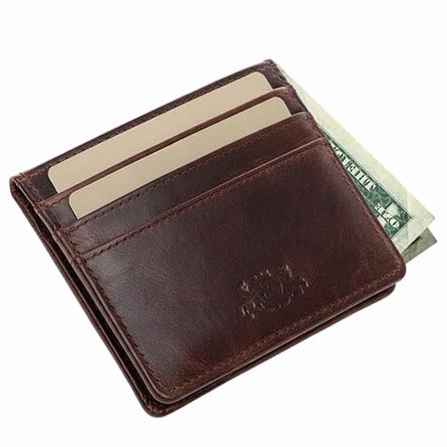 RFID VINTAGE LEATHER CARD CASE FOR MEN ULTRA-FRICTIONAL leather