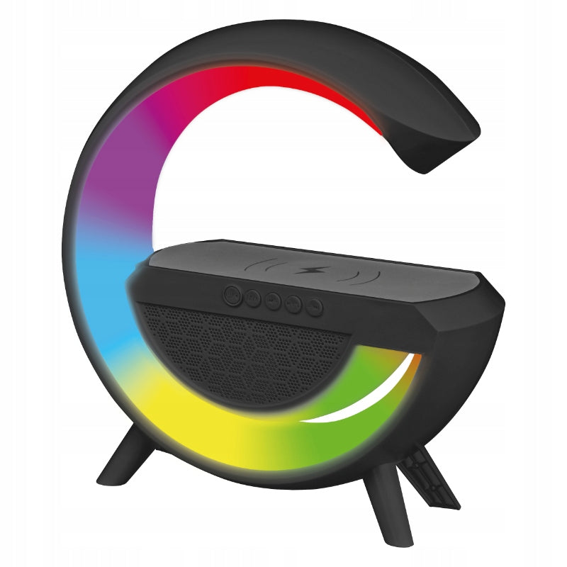 RGB Bluetooth LED Speaker with Induction Charger Black with Battery