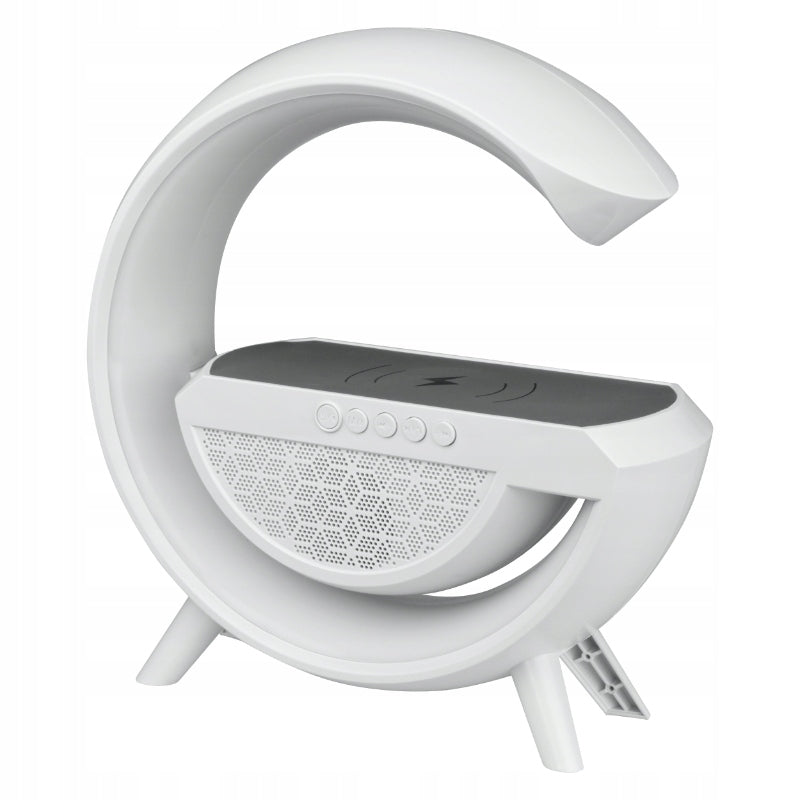 RGB LED Desk Lamp Bluetooth Speaker with Charger Induction White Packaging status original