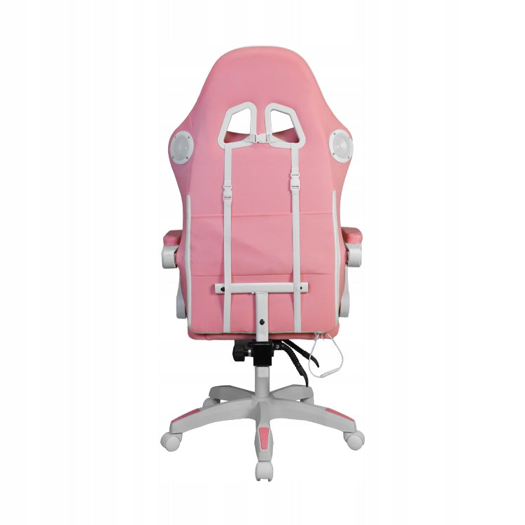 RGB LED Gaming Chair + BT Speakers COBRA WS8151 Pink Furniture depth 65 cm