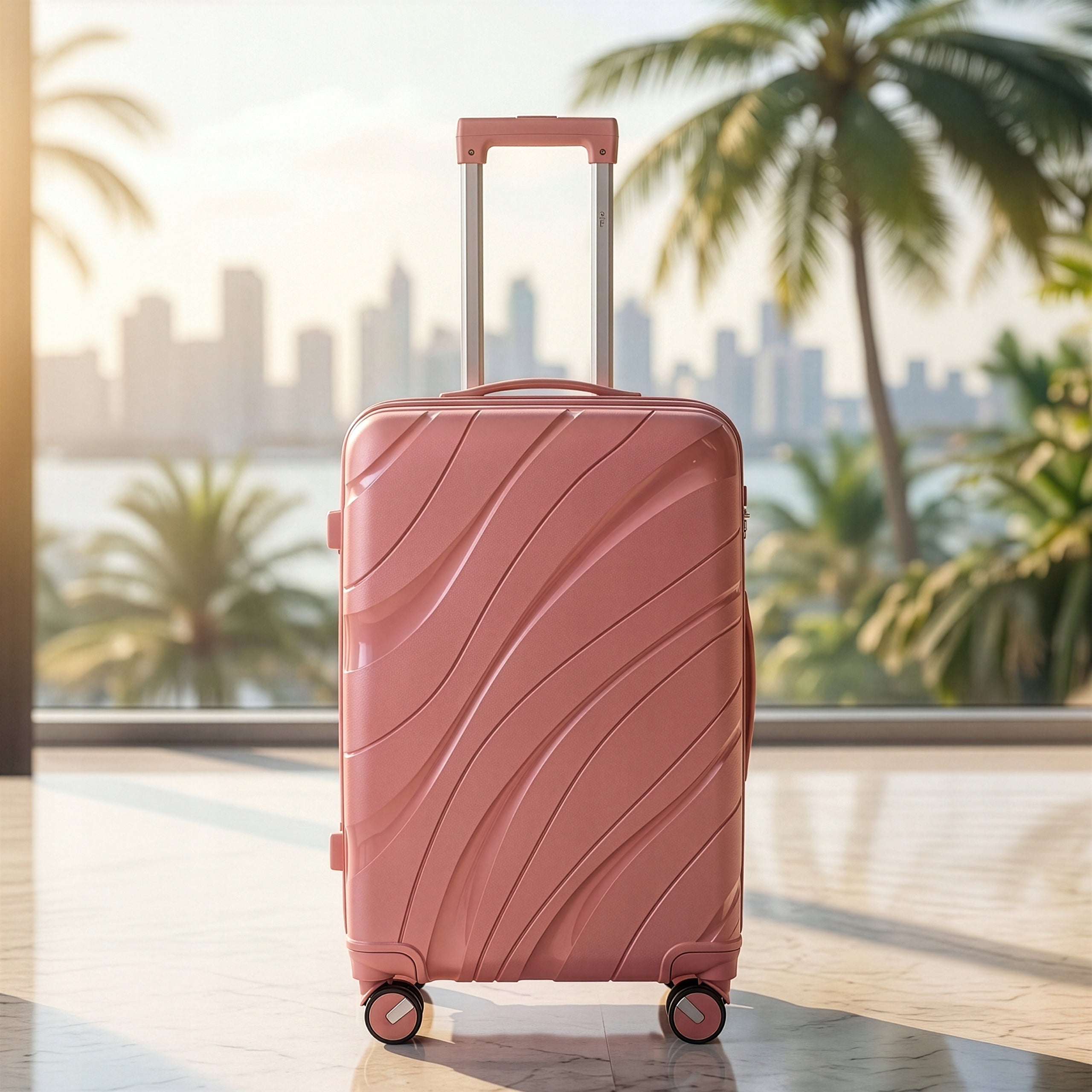 RGL LARGE TRAVEL SUITCASE PP5 XXL 4 SWIVEL CASTERS POLYPROPYLENE LUGGAGE TSA Manufacturer code PP5 polipropylen PP