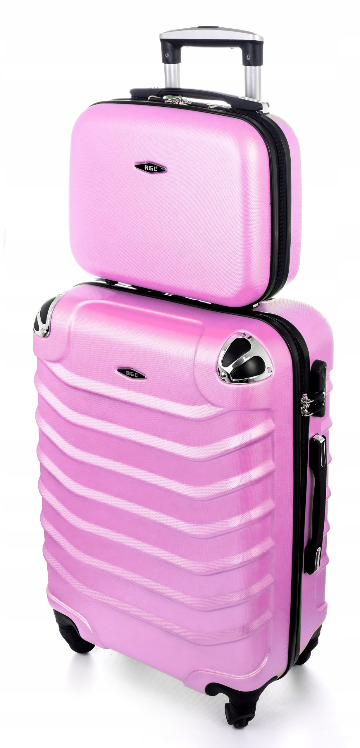 RGL Set of 2in1 Small Cabin Suitcase L + CHEST COSMETIC BAG LUGGAGE Kind hard
