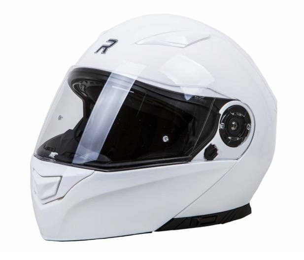 RHINO HIGHWAY WHITE GLOSS JAW HELMET size S with open jaw
