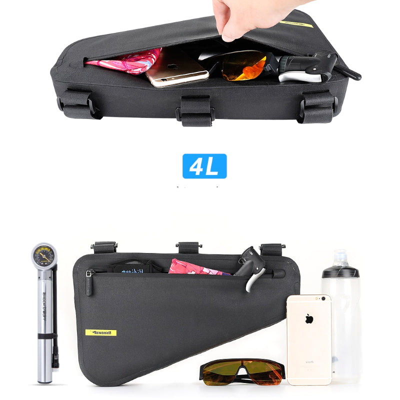 RHINOWALK BICYCLE POUCH TRIANGULAR FRAME BAG BIKE WATERPROOF TPU LARGE Model WODOODPORNA SAKWA POD RAMĘ TRÓJKĄTNA