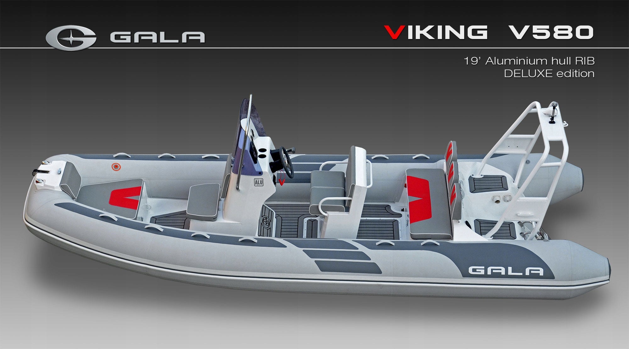 RIB Aluminum Professional Boat Pontoon Gala VIKING V580 VALMEX TOKAREX Brand Gala