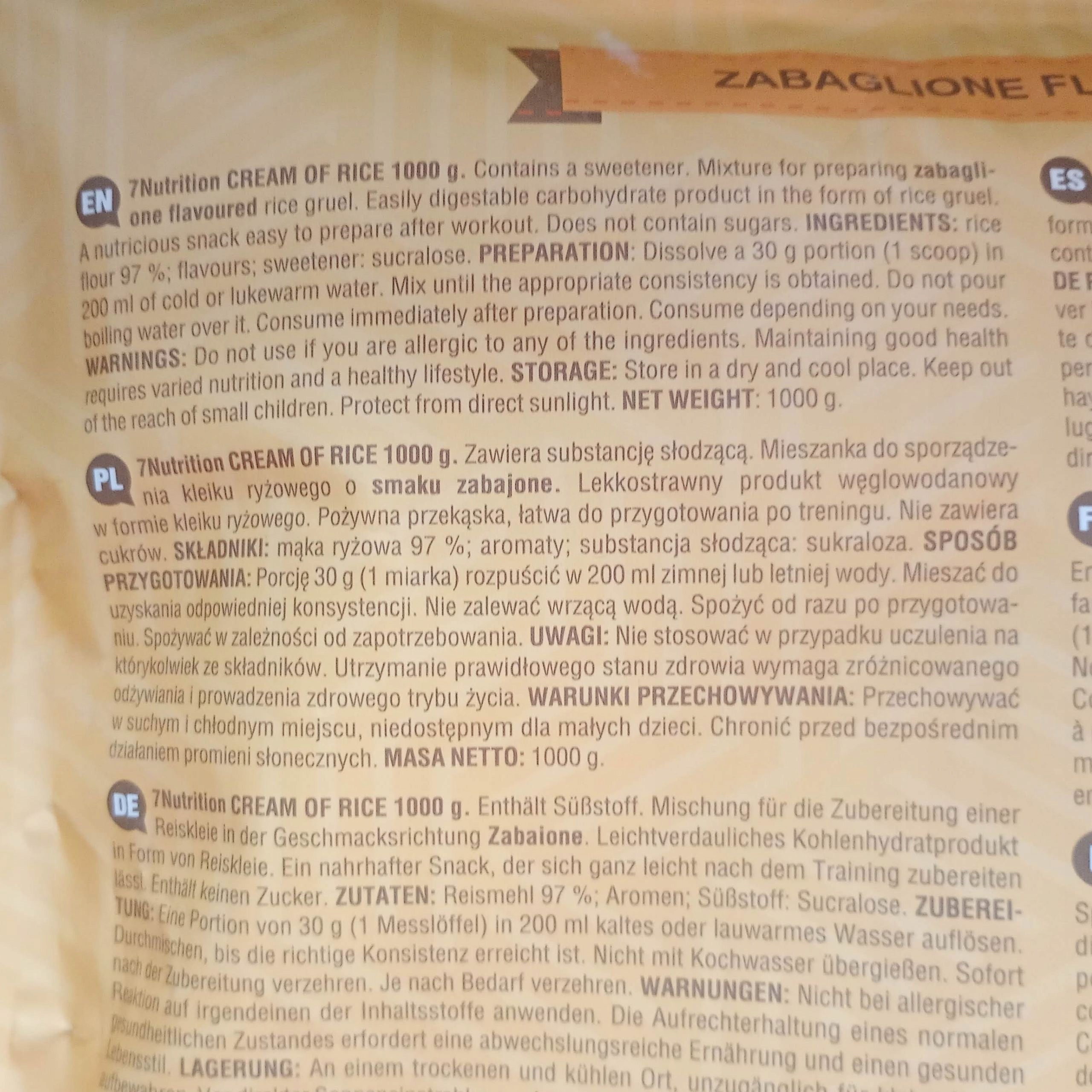 RICE GRUEL 2kg WITHOUT SUGAR Instead of Meal Healthy Snack Expiration date at least six months from the date of purchase