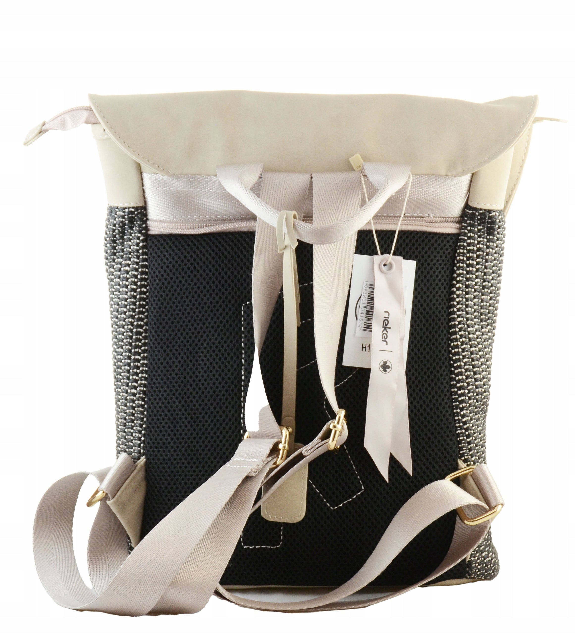 RIEKER WOMEN'S BACKPACK H1386-92 BEIGE/BLACK Brand Rieker