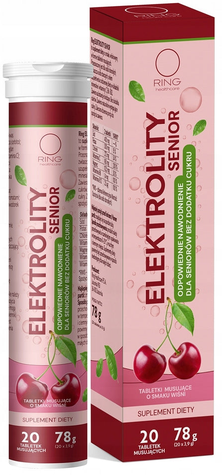 RING Electrolytes Senior POTASSIUM VITAMIN C B MAGNESIUM 20 effervescent tablets
