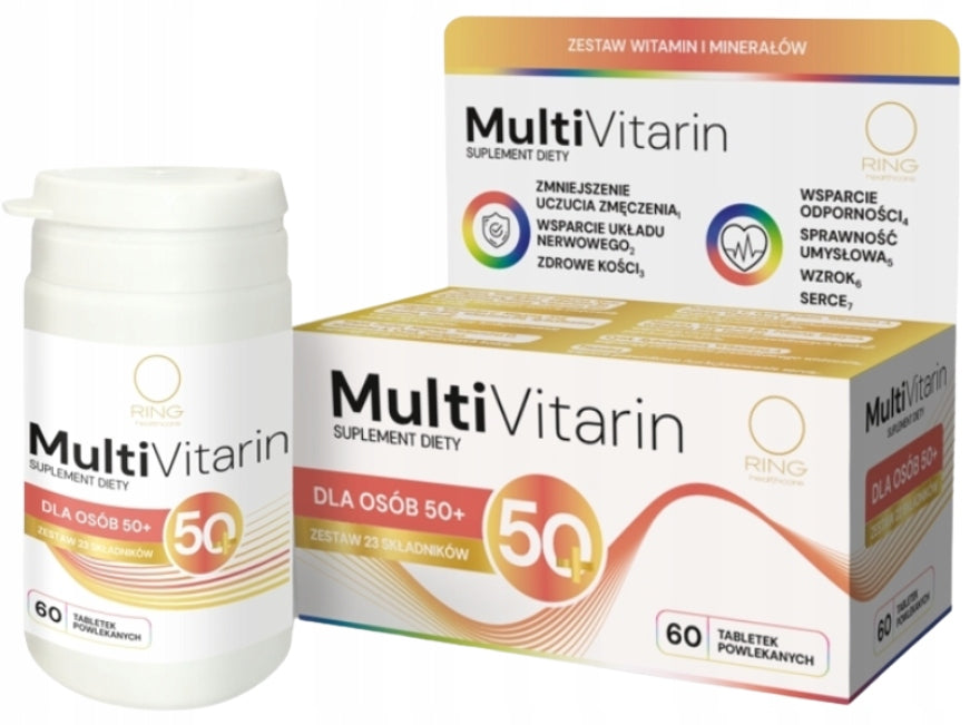 RING MULTIVITARIN for people 50+ vitamins and minerals 60 tablets