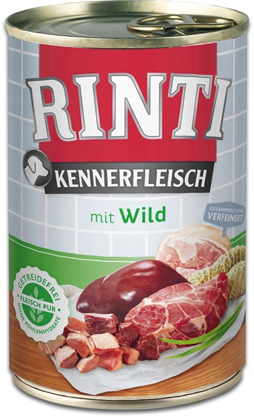 RINTI KENNERFLEISCH can | DOG FOOD | MIX OF FLAVORS 8 x 400g Brand Rinti