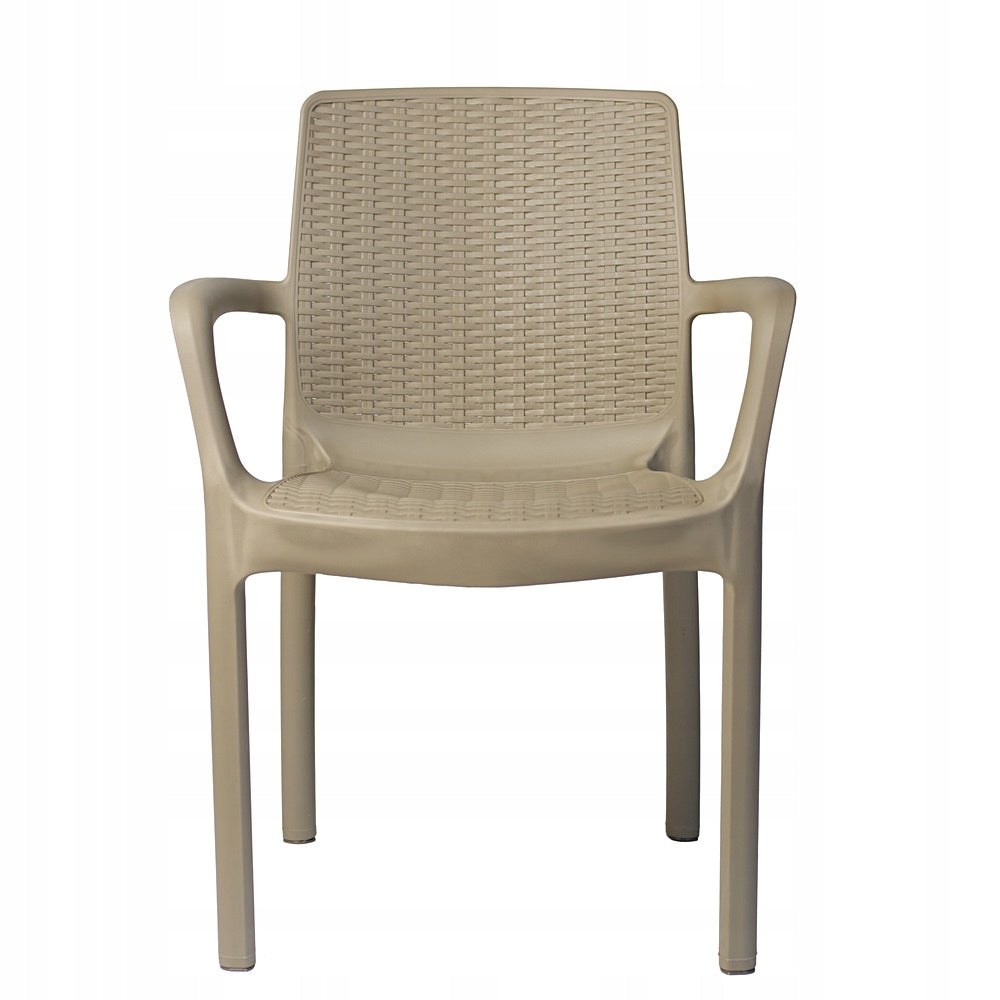 RIVIERA GARDEN FURNITURE SET - GARDEN CHAIR X4 + GARDEN TABLE 82X82 Color beige