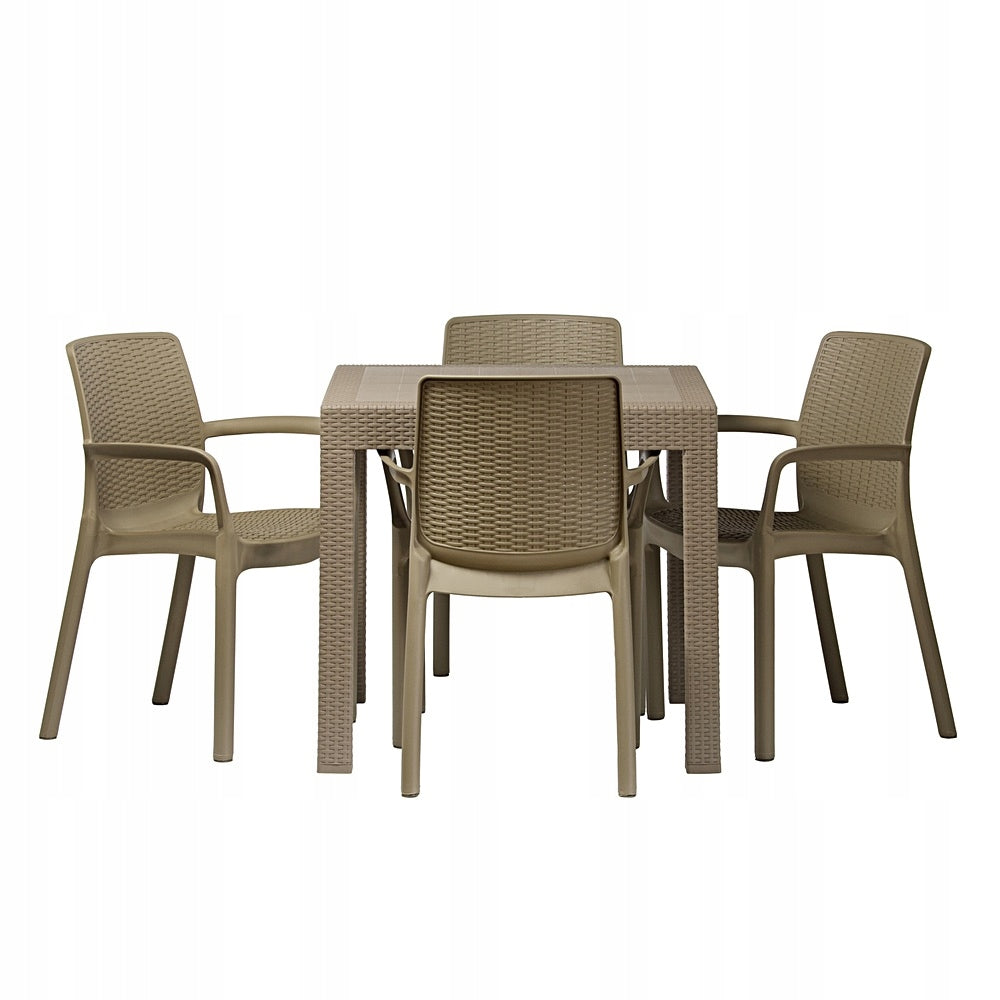 RIVIERA GARDEN FURNITURE SET - GARDEN CHAIR X4 + GARDEN TABLE 82X82 Number of items in the set 5
