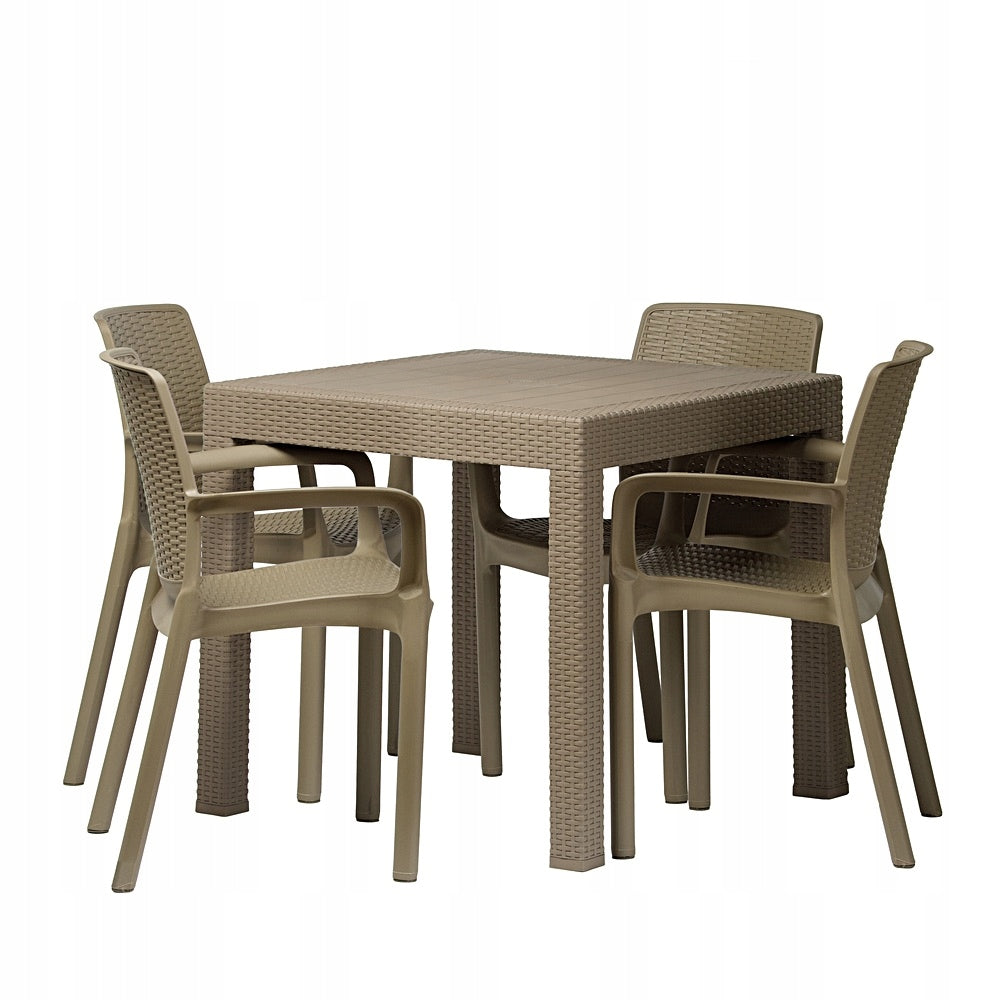 RIVIERA GARDEN FURNITURE SET - GARDEN CHAIR X4 + GARDEN TABLE 82X82 Product weight with unit packaging 28 kg