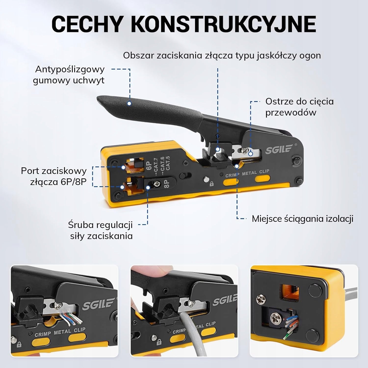 RJ45 CLAMPING TOOL KIT FOR CAT5 CAT6 CAT7 WITH CABLE TESTER Number of items in the set 1