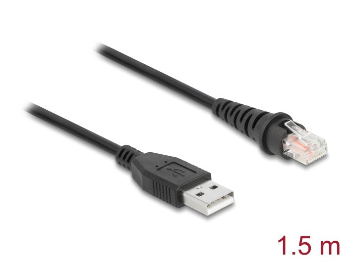 RJ50 10-pin code scanner cable–USB 2.0 Type-A 1,5 m Delock 90598