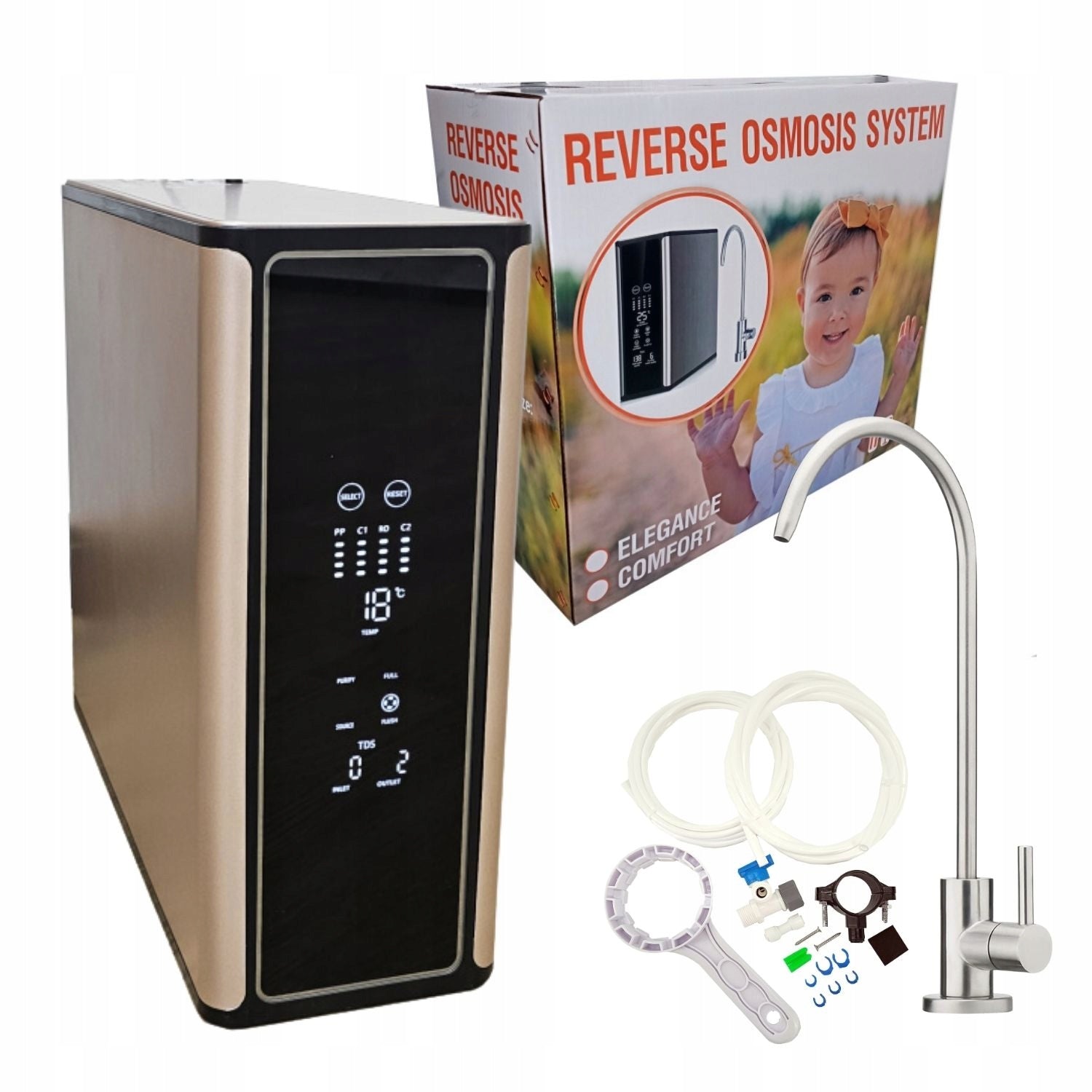 RO GOLD 800GPD TANKLESS Reverse Osmosis Filter HIGH PERFORMANCE