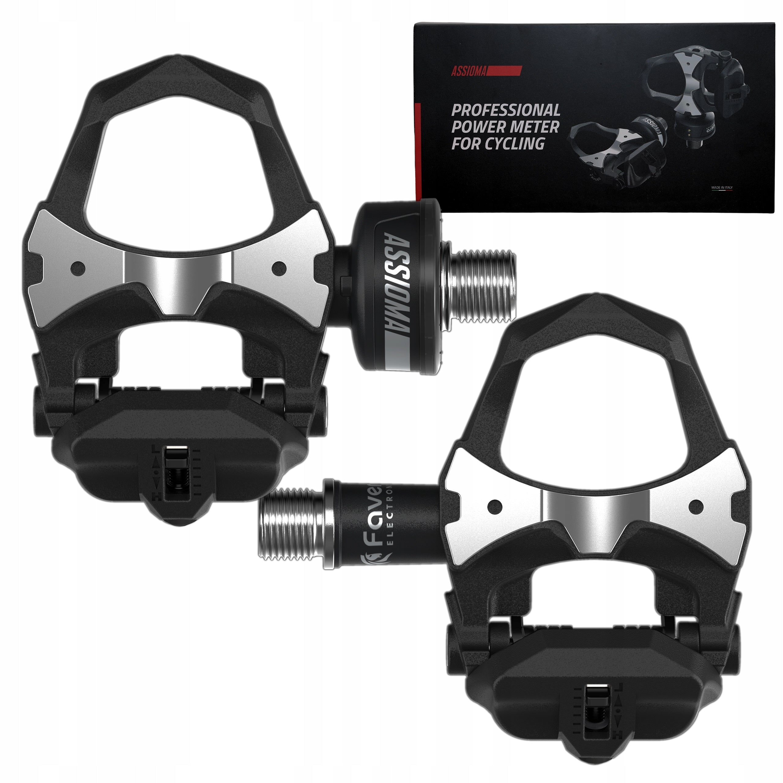 ROAD BIKE PEDALS WITH DOUBLE-SIDED POWER MEASUREMENT FAVERO ASSIOMA DUO