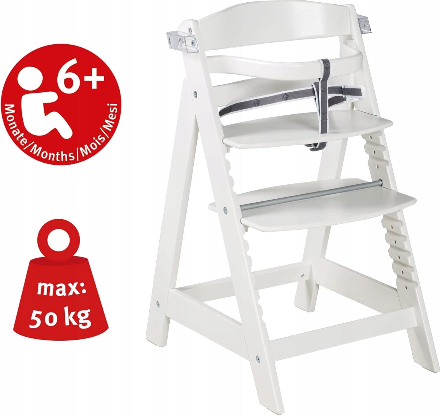 ROBA HIGH CHAIR SIT UP CLICK & FUN WITH TRAY WHITE Brand Eurobaby