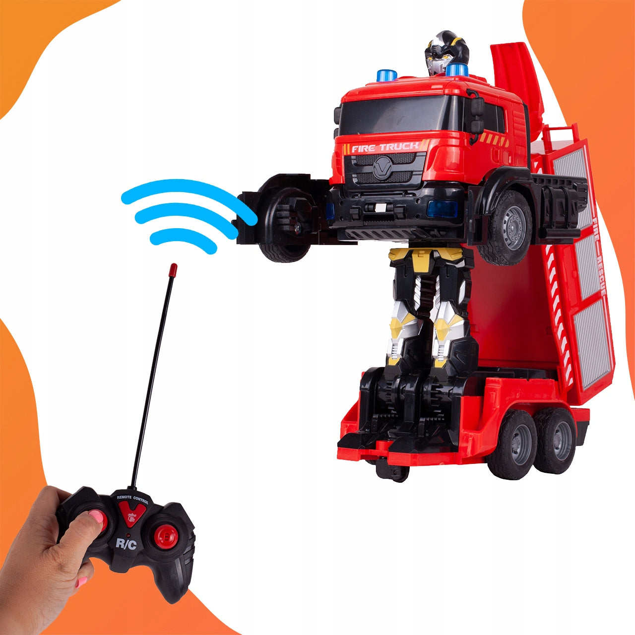 ROBOT AUTOBOT TRANSFORMING CAR FIRE BRIGADE TO REMOTE CONTROL Brand MalPlay