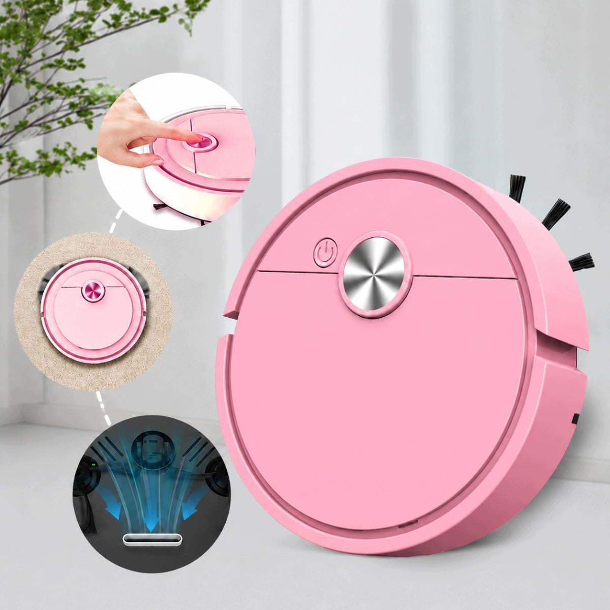 ROBOT CLEANING ROBOT VACUUM CLEANER 3IN1 MOP MINI Dominant color pink