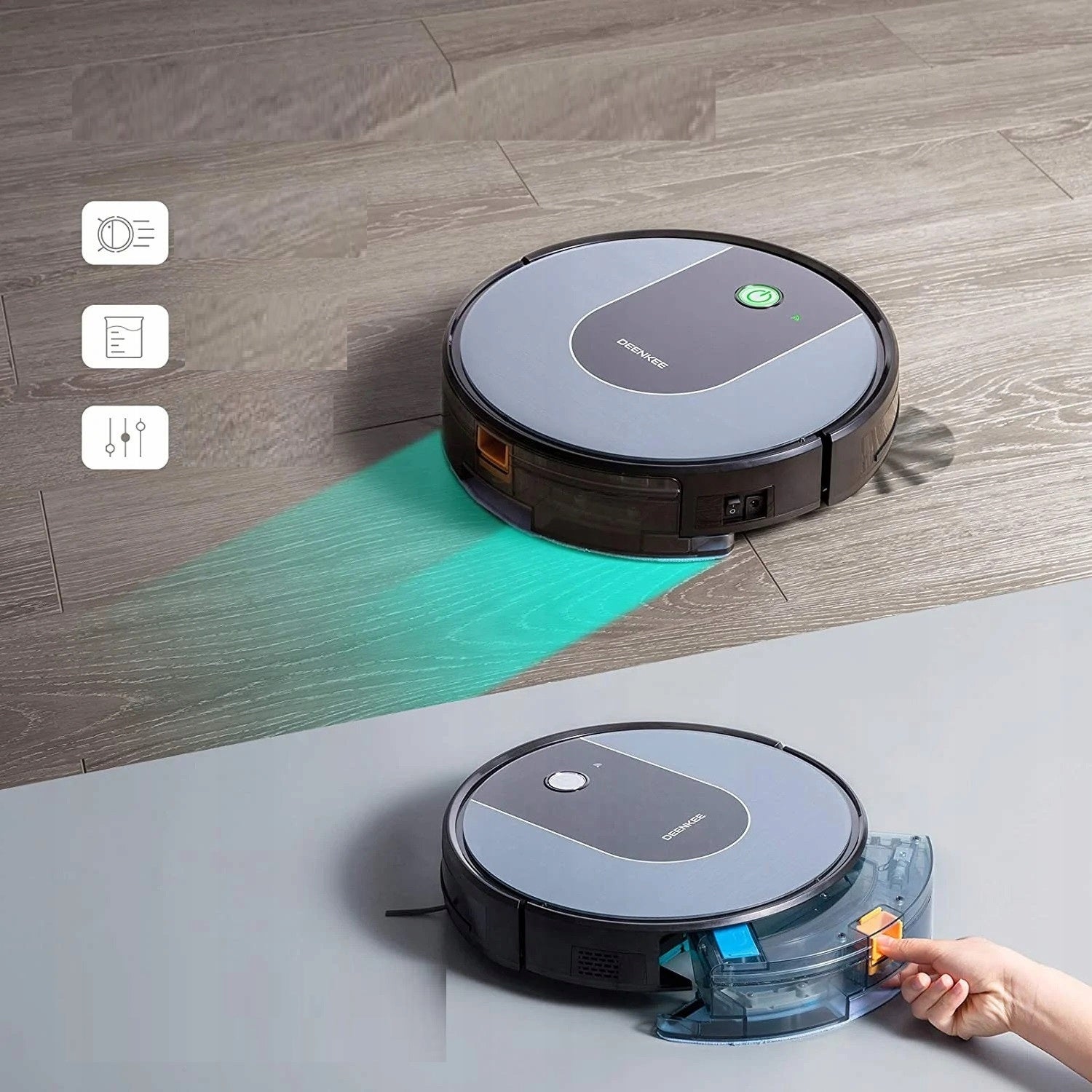 ROBOT CLEANING VACUUM CLEANER sensor 6 modes BASE REMOTE CONTROL Brand Deenkee