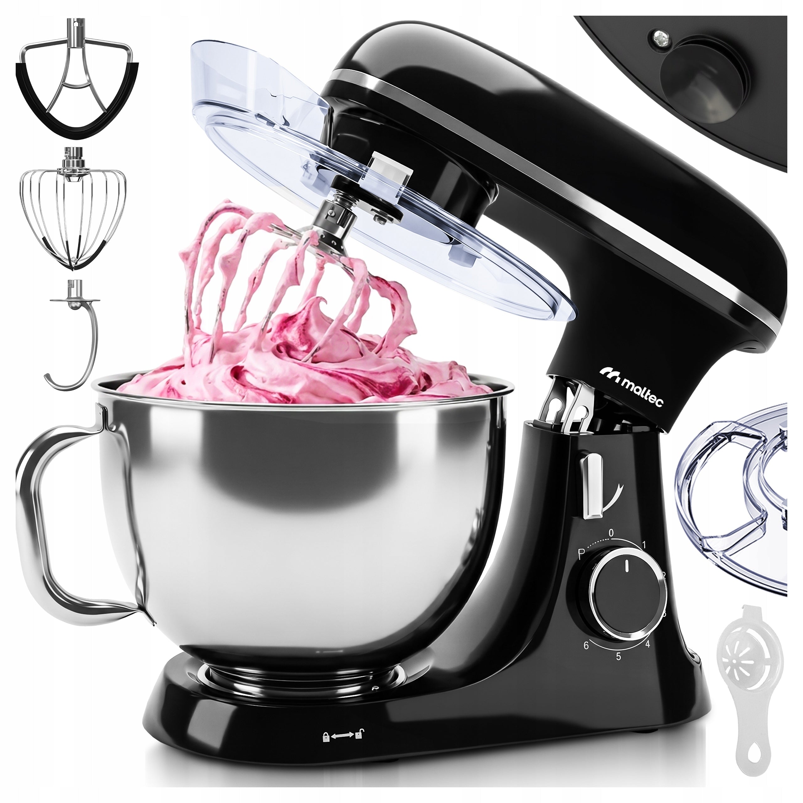 ROBOT FOOD PROCESSOR PLANETARY MIXER BOWL 7L STRONG 3 STIRRERS WHISK HOOK