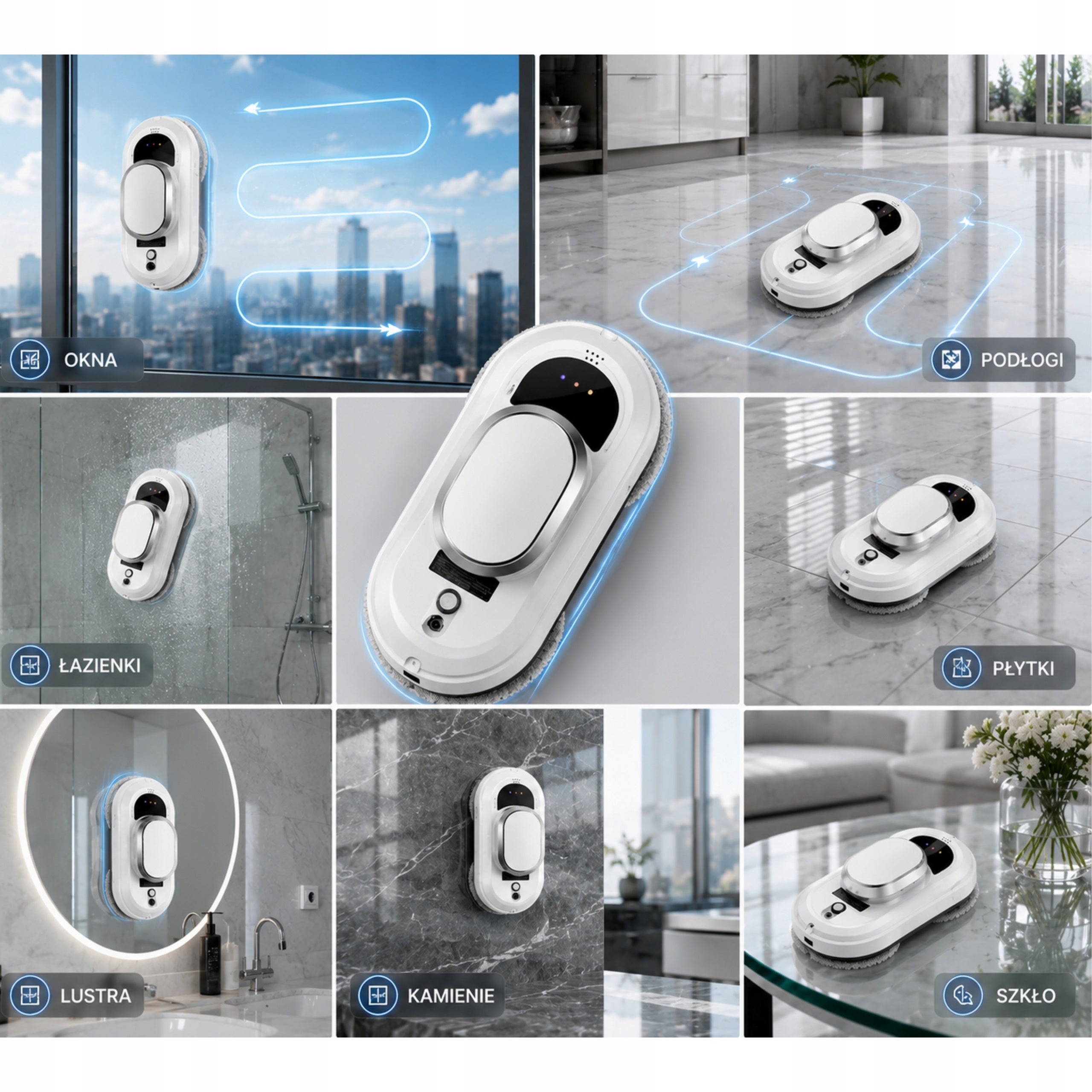 ROBOT FOR WASHING WINDOWS MIRROR TILES AUTOMATIC SET XXL PROFESSIONAL Brand Chovery