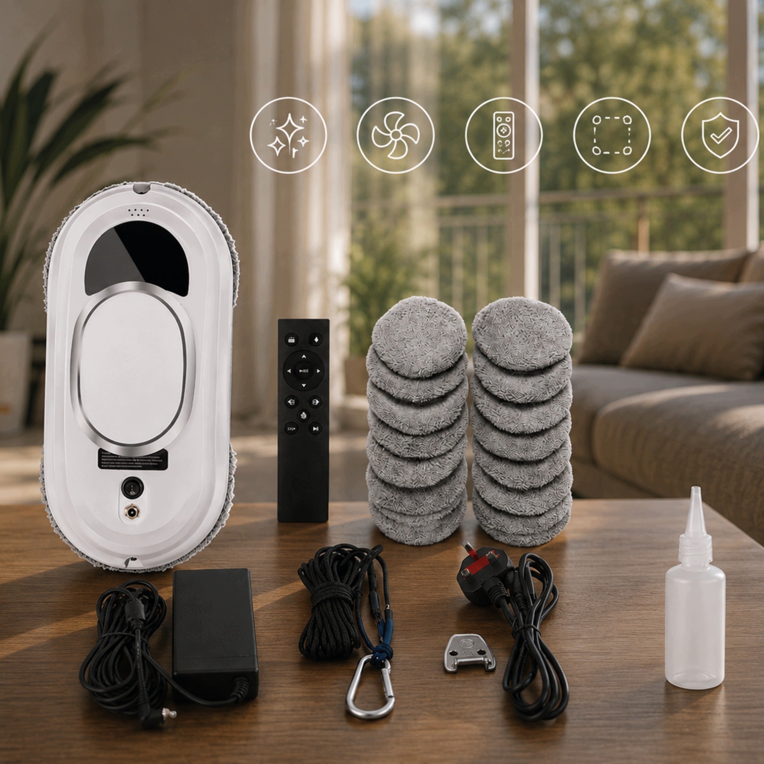 ROBOT FOR WASHING WINDOWS MIRROR TILES AUTOMATIC SET XXL PROFESSIONAL Manufacturer code robot do mycia okien smart ze spryskiwaczem