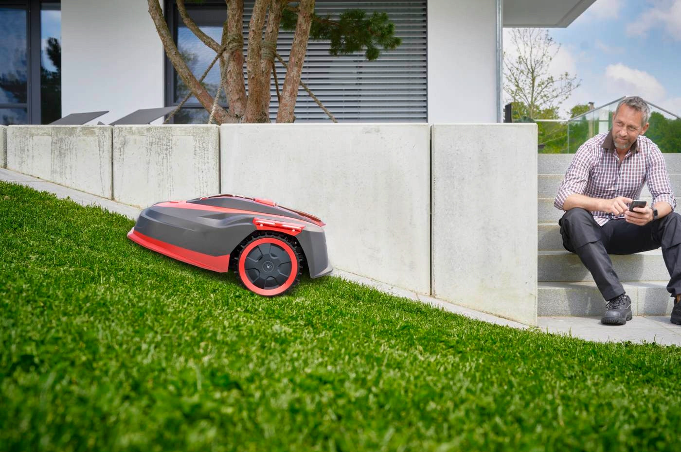 ROBOT Lawn Mower AL-KO 2300 m2 23cm Alexa WiFi INDUCTION Motor Batteries included yes
