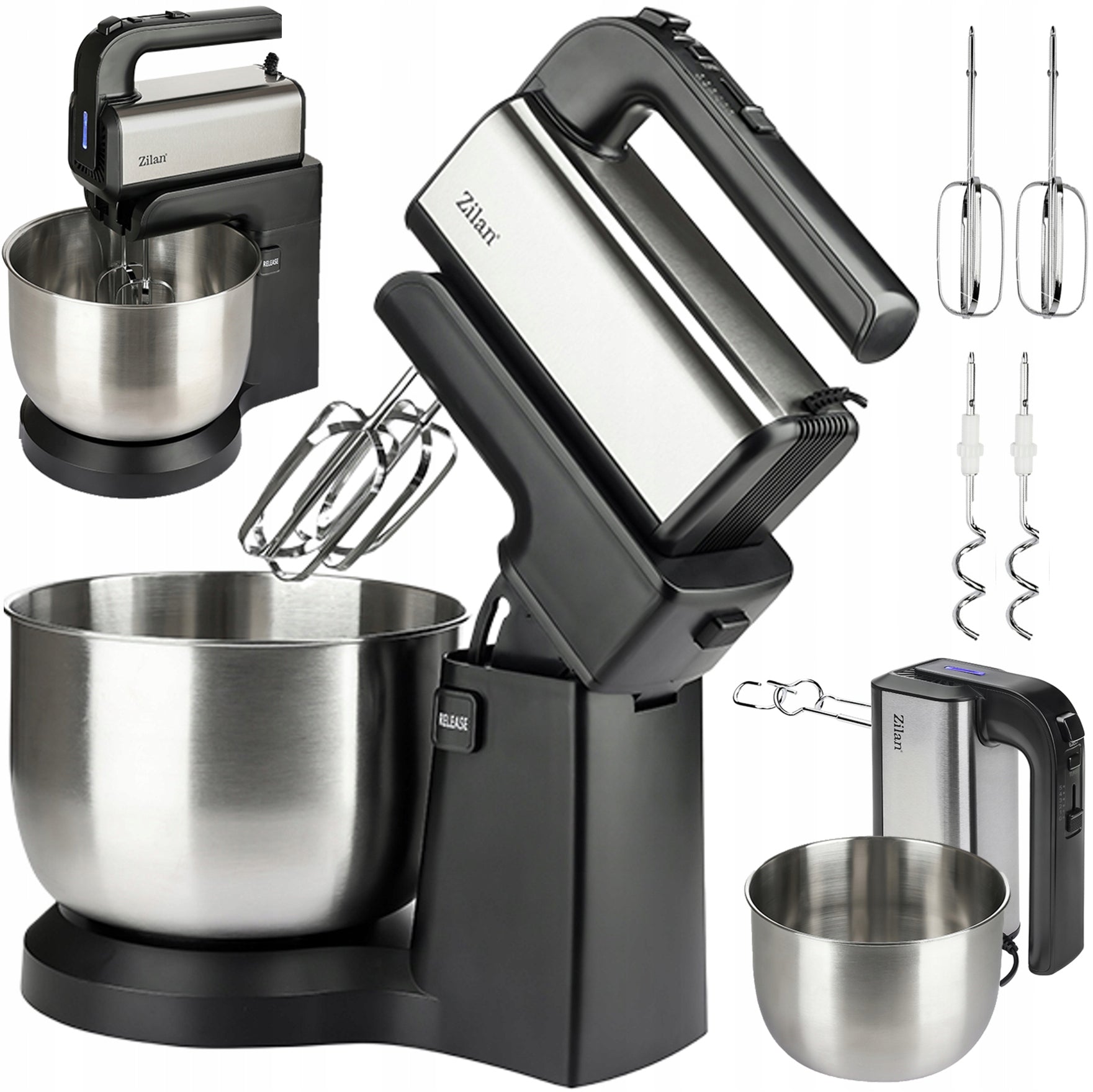 ROBOT MIXER WHISK HOOKS 5 GEARS TURBO BOWL 3,5L 500W