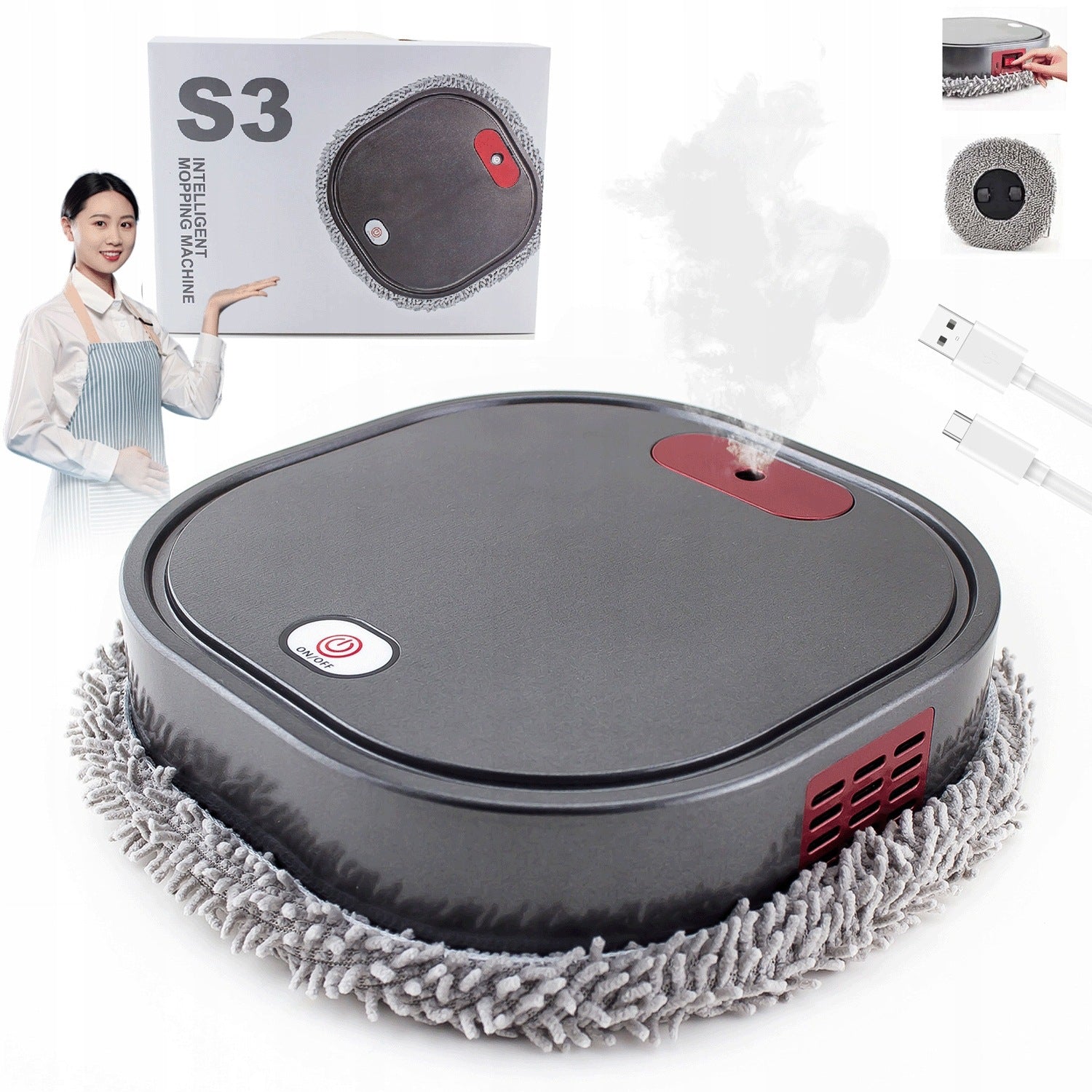 ROBOT MOPPING VACUUM CLEANER WITH SPRAY FUNCTION FOR DEEP CLEANING