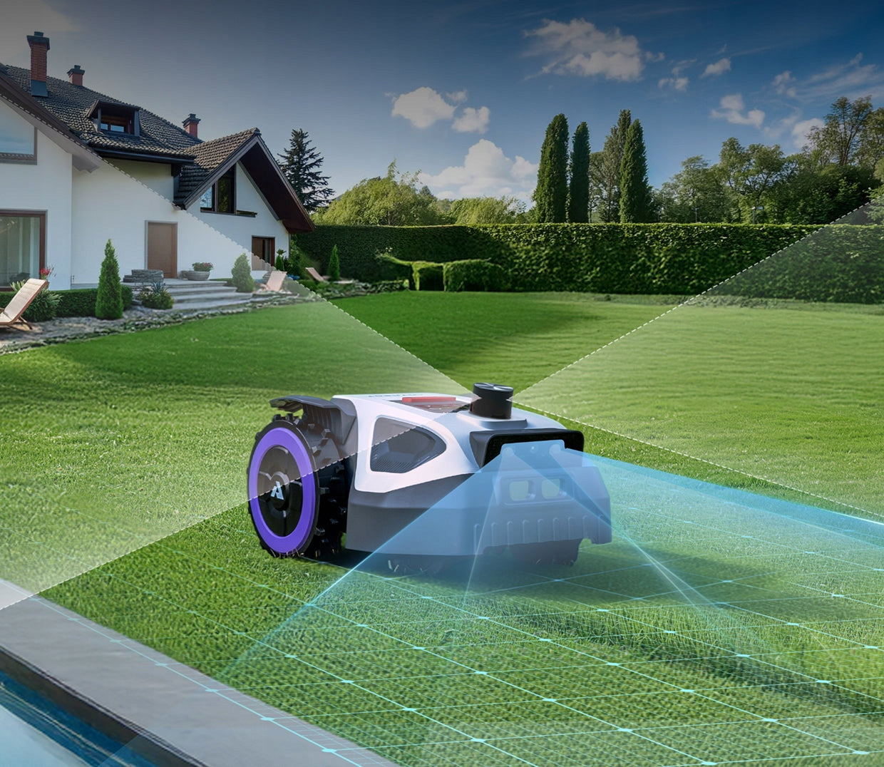 ROBOT MOWING ANTHBOT M5 LIDAR 500m2 WITHOUT CABLE WITHOUT ANTENNA AI FUNCTIONS Mowing width 20 cm