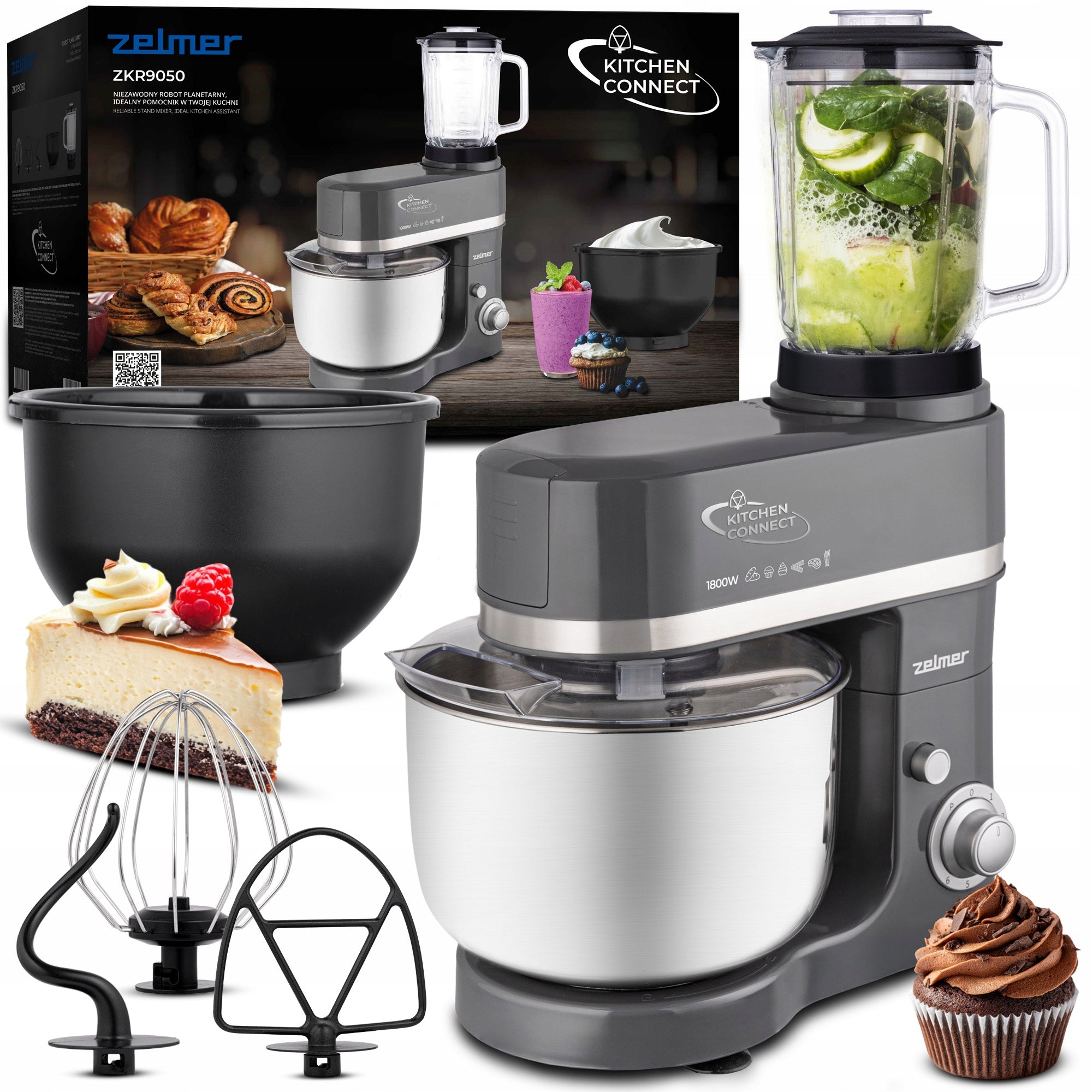 ROBOT PLANETARY BLENDER ZELMER MULTIFUNCTIONAL 3 TIPS 1800W POWERFUL
