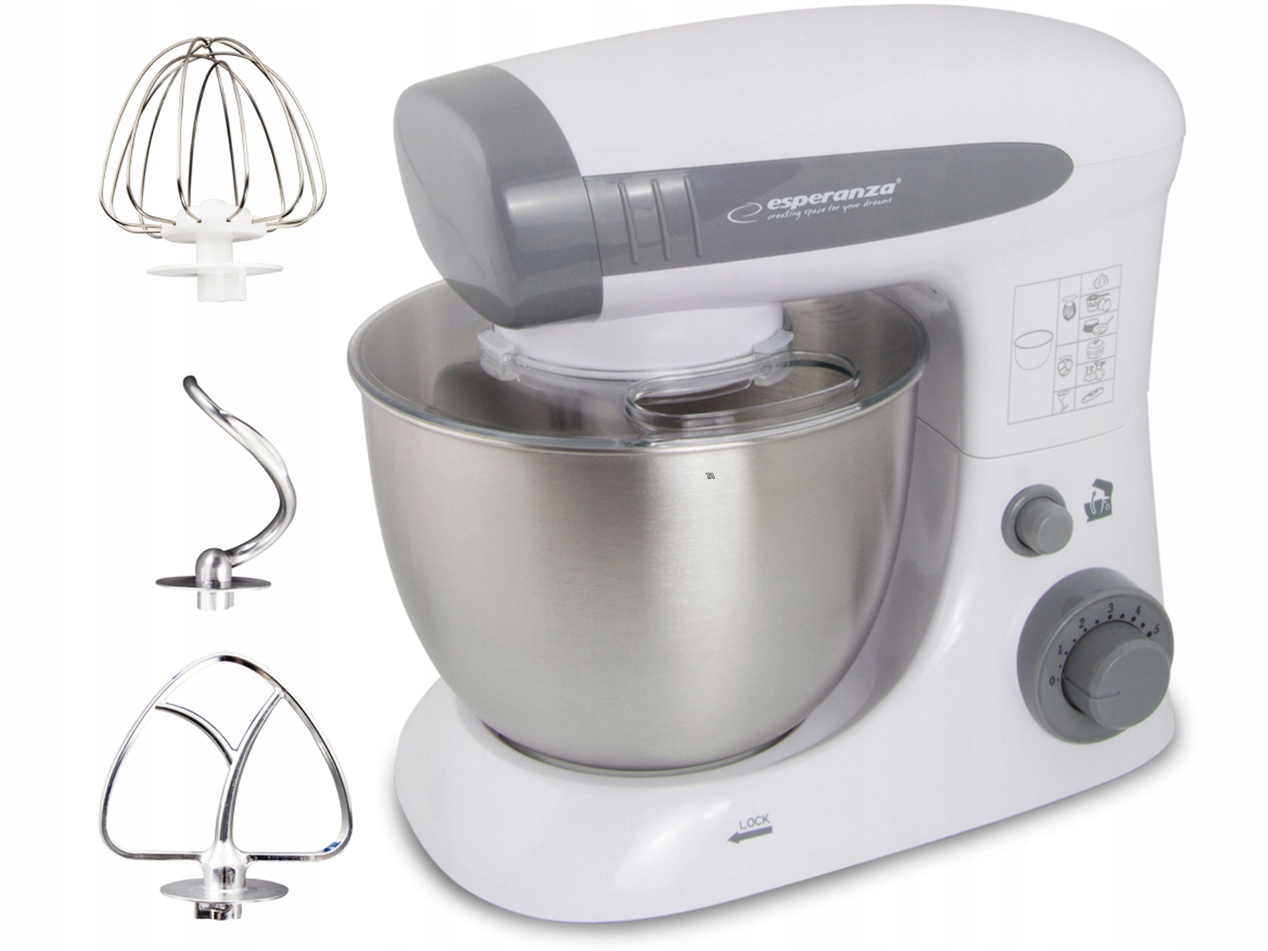 ROBOT PLANETARY KITCHEN MIXER POWERFUL 800W SOLID LARGE BOWL 3 STIRRERS Product weight with unit packaging 4.47 kg