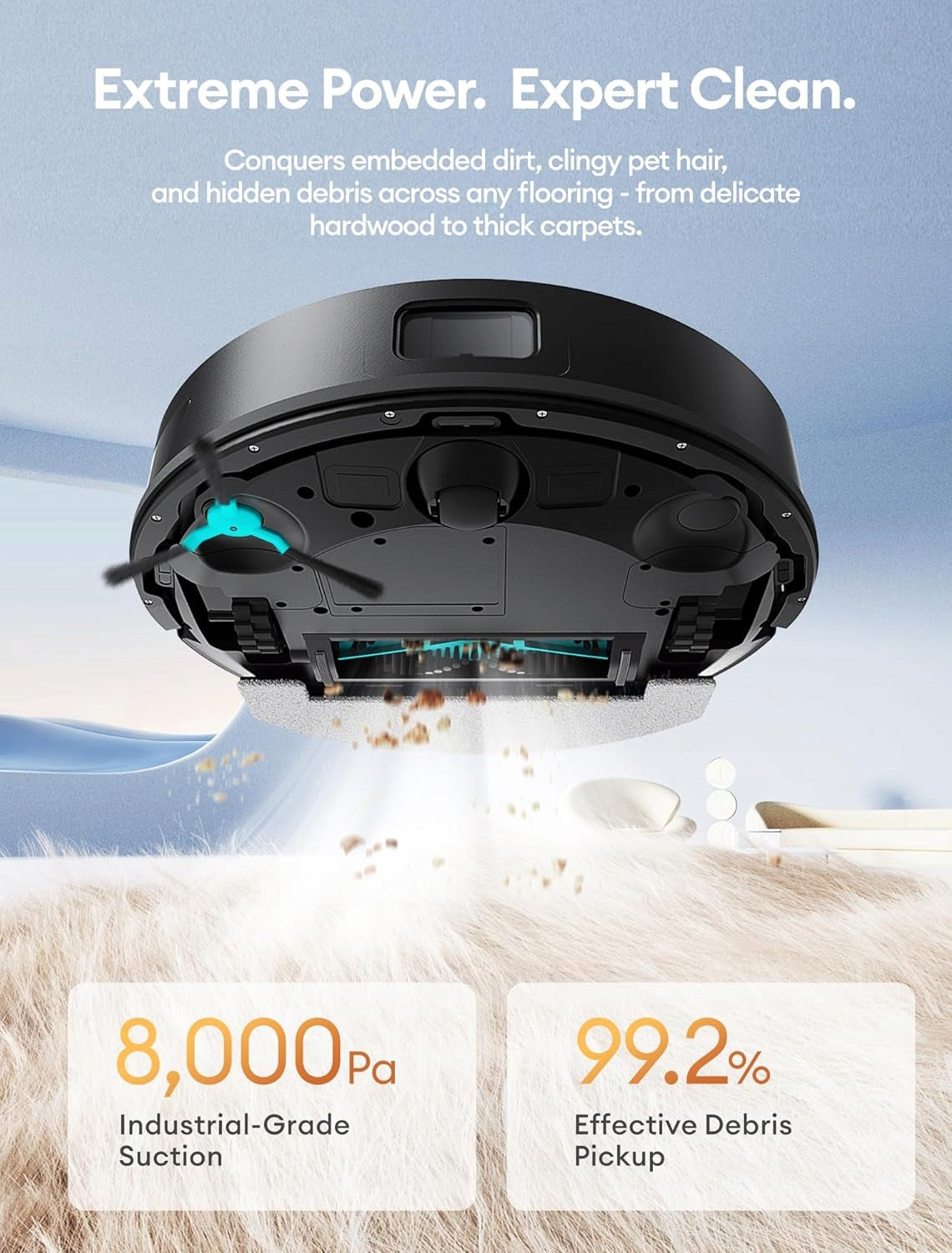 ROBOT VACUUM CLEANER 8000 PA LIDAR WIFI SELF-FALLING WET CLEANING Brand no brand