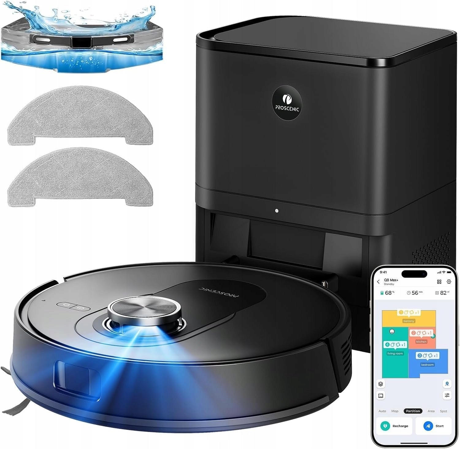 ROBOT VACUUM CLEANER 8000PA MAP LIDAR 200 MIN WIFI ALEXA APP