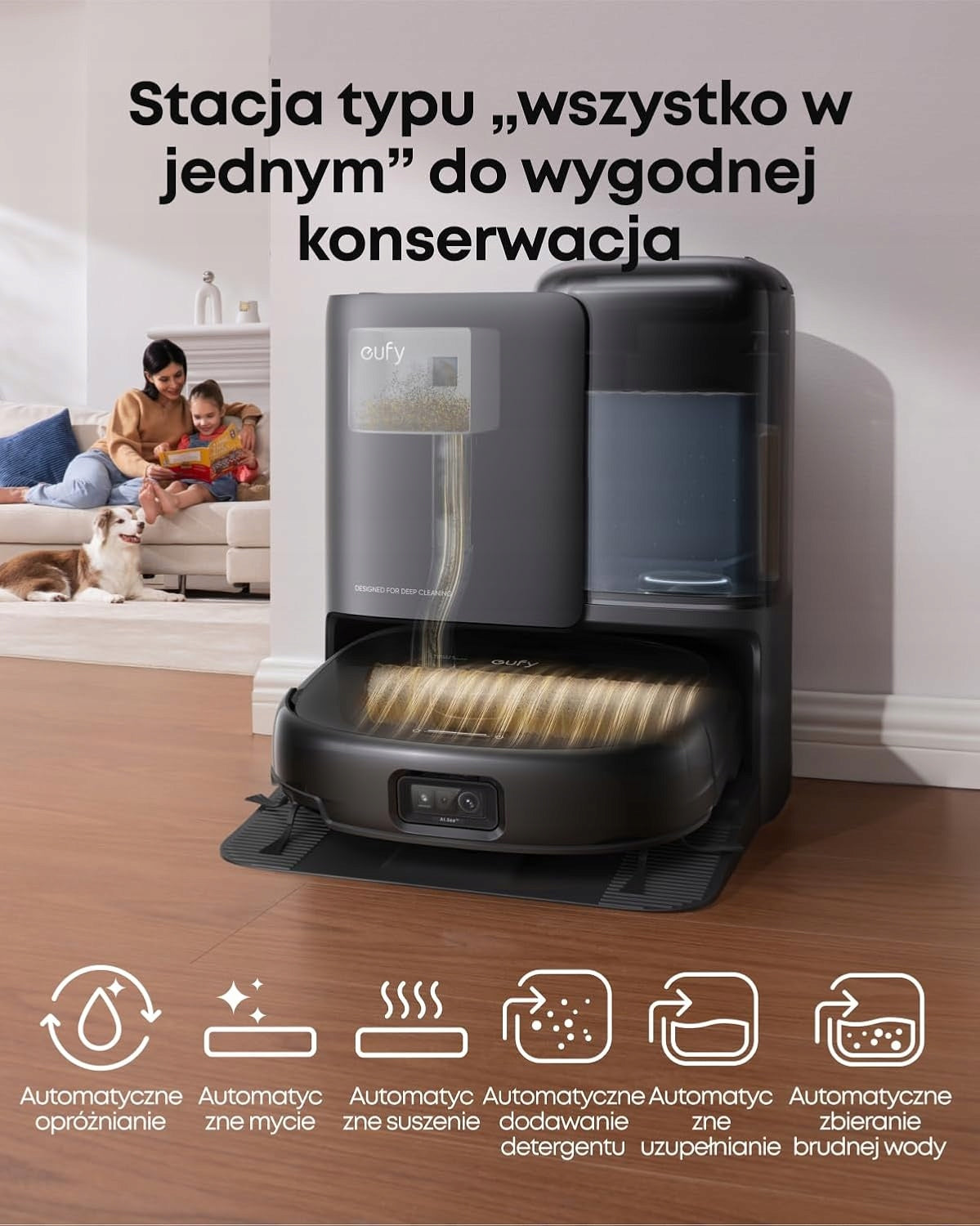 ROBOT VACUUM CLEANER MOPPING 20000PA HYDROJET DOCKING STATION Dominant color clear