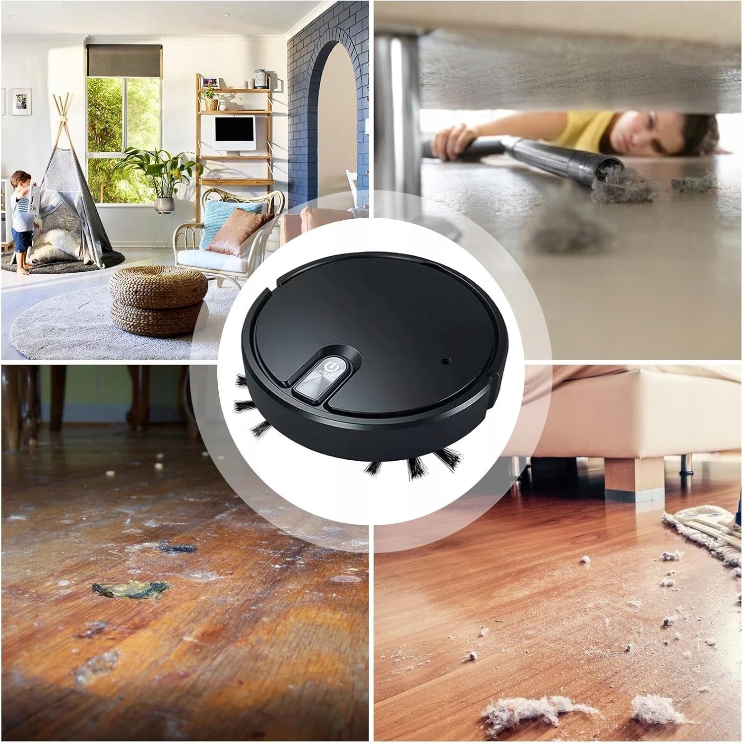 ROBOT VACUUM CLEANER, ROBOT VACUUM CLEANER WITH SUCTION POWER 1500 PA, FOR DUST Packaging status original