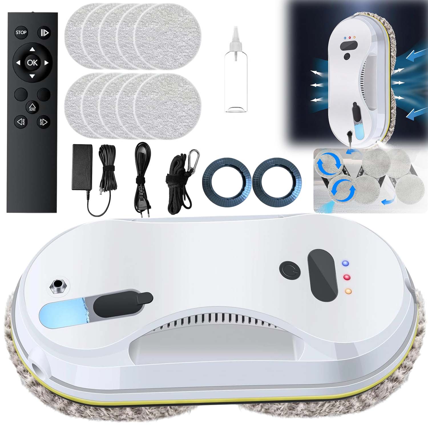 ROBOT WINDOW CLEANER MIRRORS AUTOMATIC MULTIFUNCTION WASHER WHITE