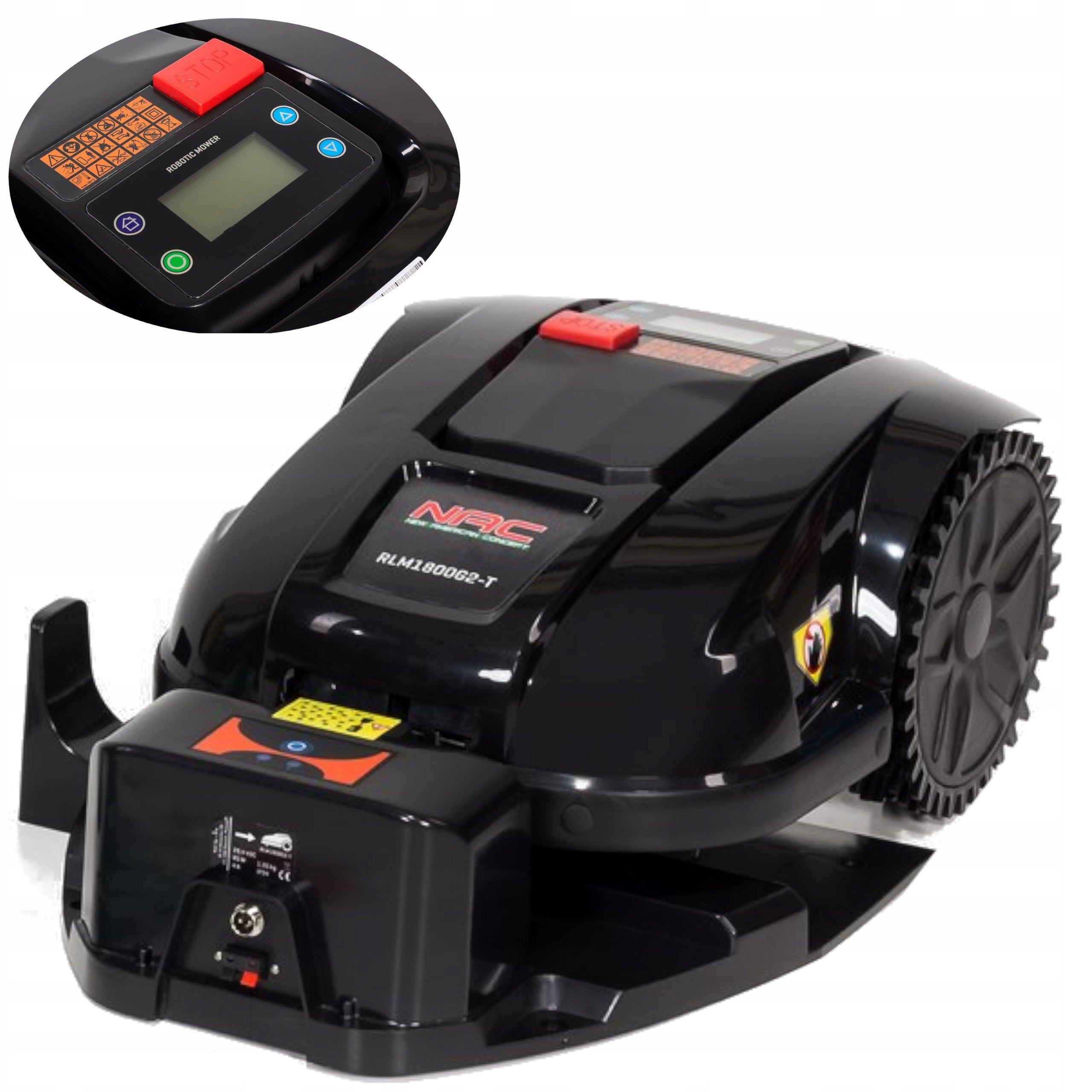 ROBOT mowing lawn mower AUTOMATIC NAC 1800m2 + PINS + CORD Mowing height adjustment range 2.5–5.5 cm
