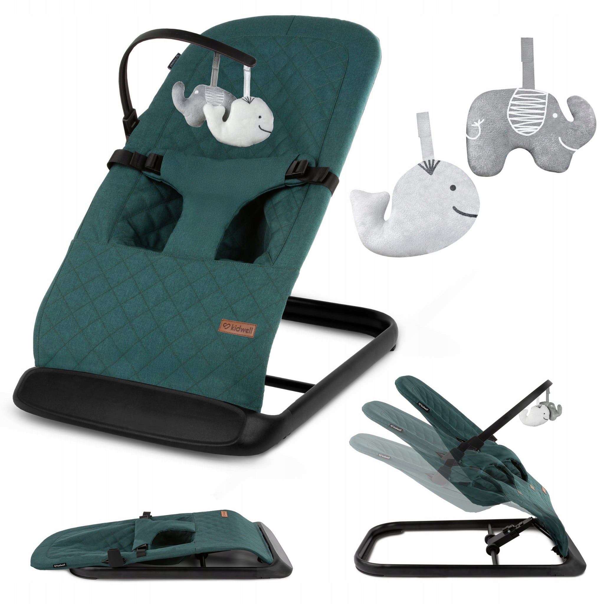 ROCKER LOUNGER KIDWELL LARO FOLDING BABIES 2 TOYS HEADBAND GREEN