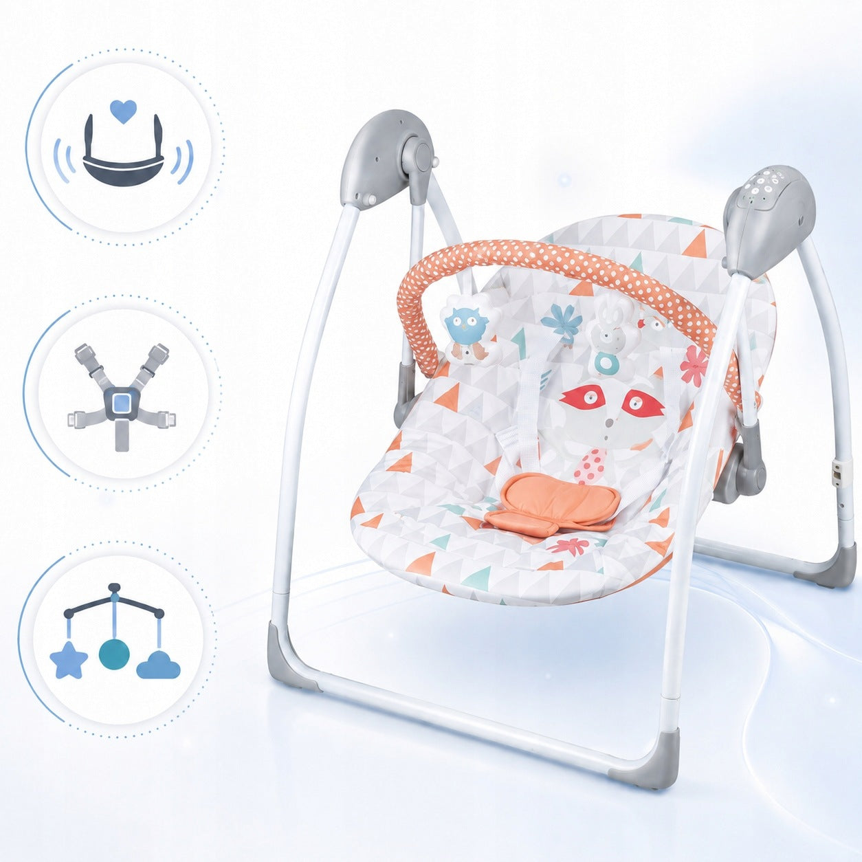 ROCKER SEAT LOUNGER SWING FOR BABIES CRADLE ON MELODY STAND Packaging status original