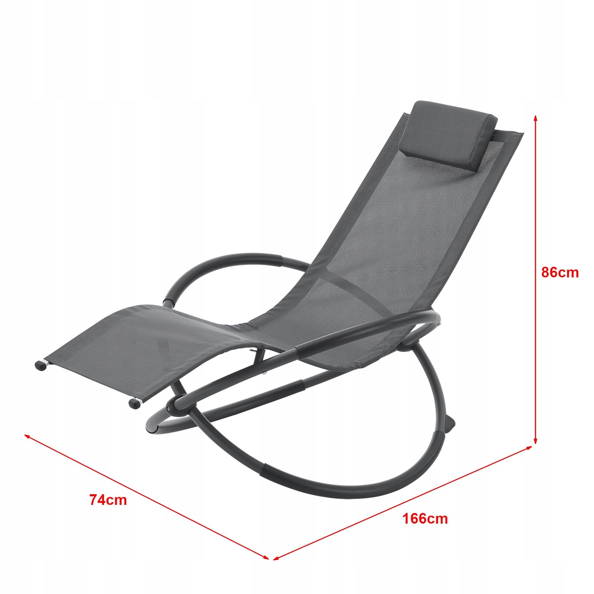 ROCKING CHAIR GARDEN BEACH CHAIR WITH CUSHION aluminum grey Brand no brand