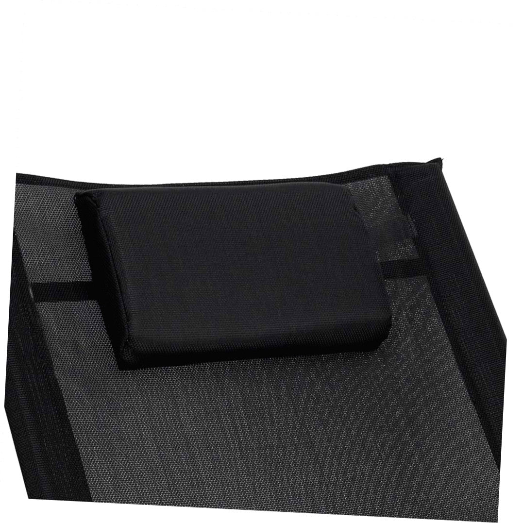 ROCKING GARDEN SUN LOUNGER WITH HEADREST AND ARMRESTS Waterproof BLACK Frame material aluminum