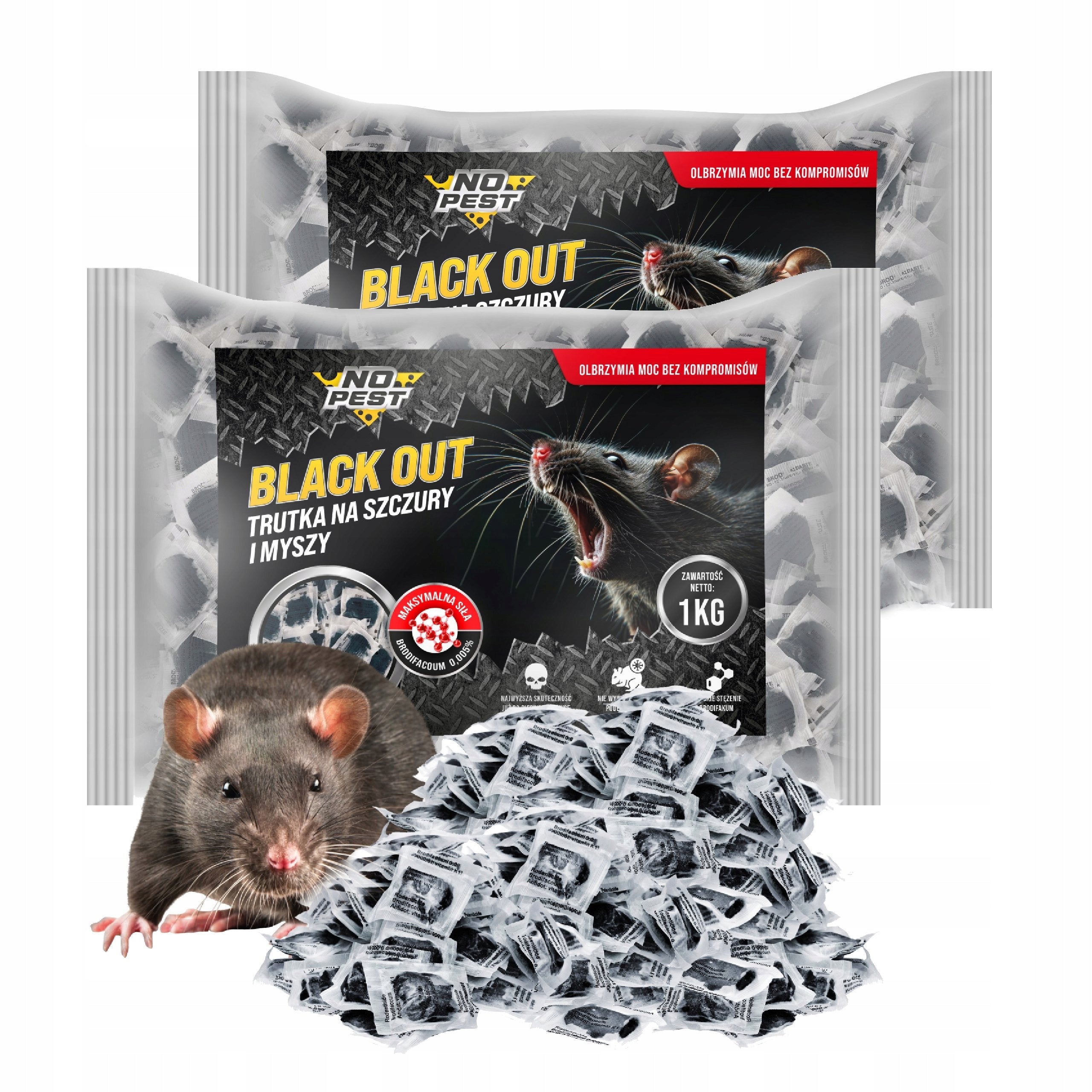 RODENT POISON MICE RATS PASTE BLACK BRODIFAKUM NO PEST 2x1KG