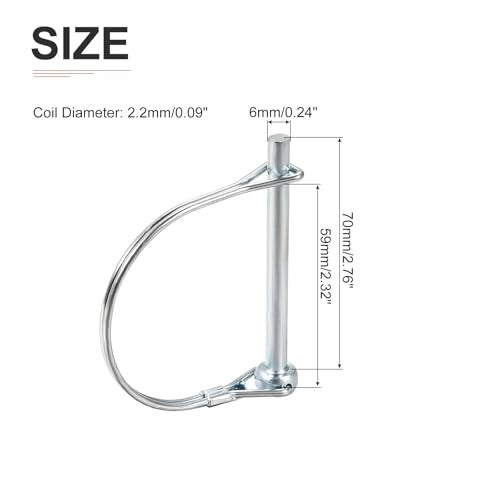ROLLER LOCKING PIN 6X70MM STEEL FOR AGRICULTURAL TRAILER 5 PCS STEEL Manufacturer code Producent niezależny