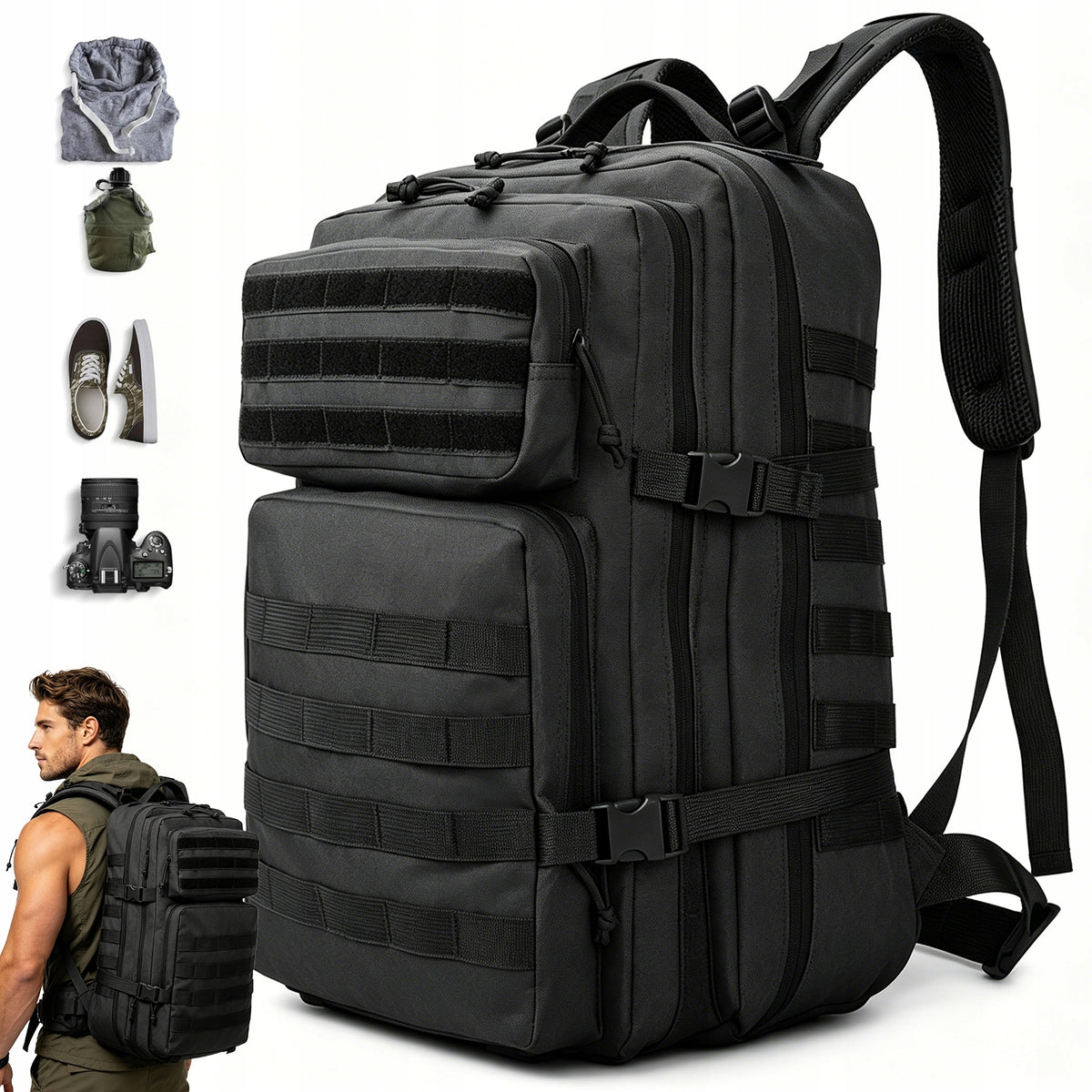 ROOMY CITY BACKPACK SPORTS HIKING SCHOOL WATERPROOF LAPTOP 45L
